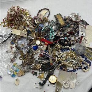 3+ Pounds of Broken Vintage Jewelry Crafts Repurposing